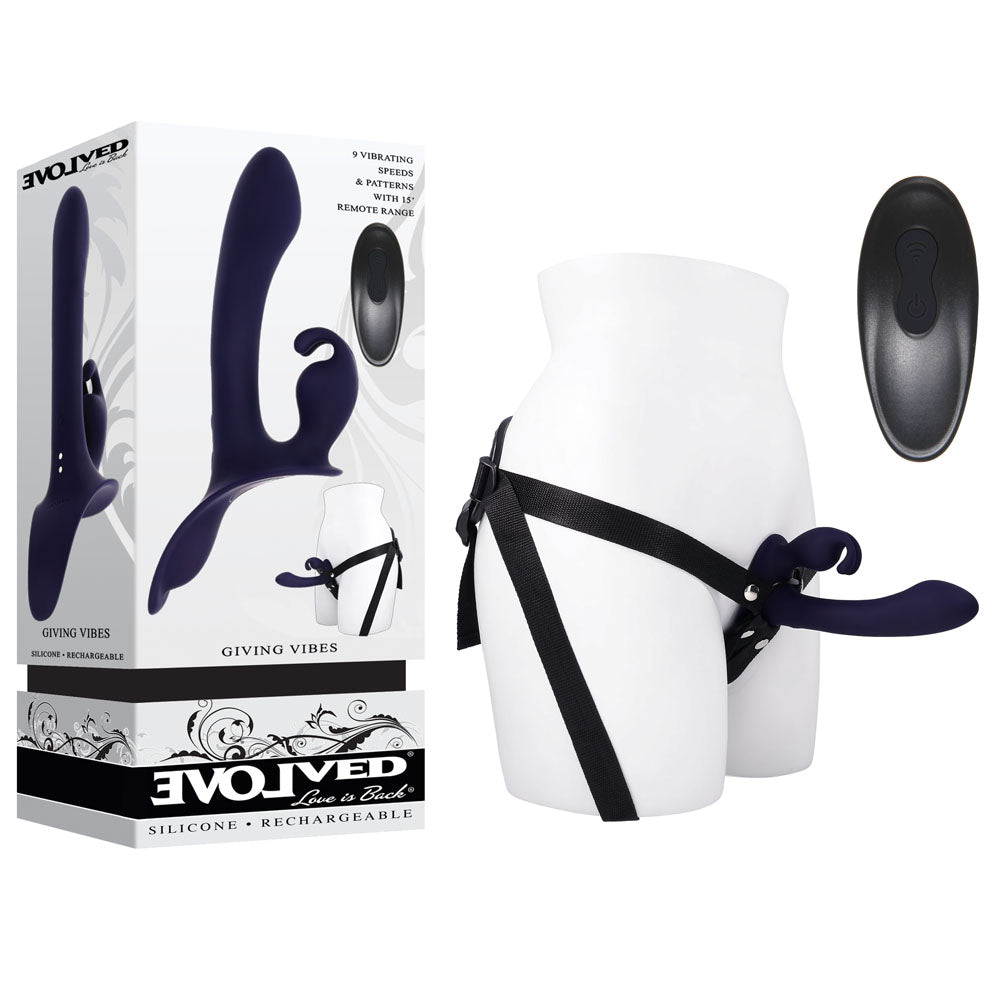Evolved Giving Vibes Rechargeable Rabbit Strap-On