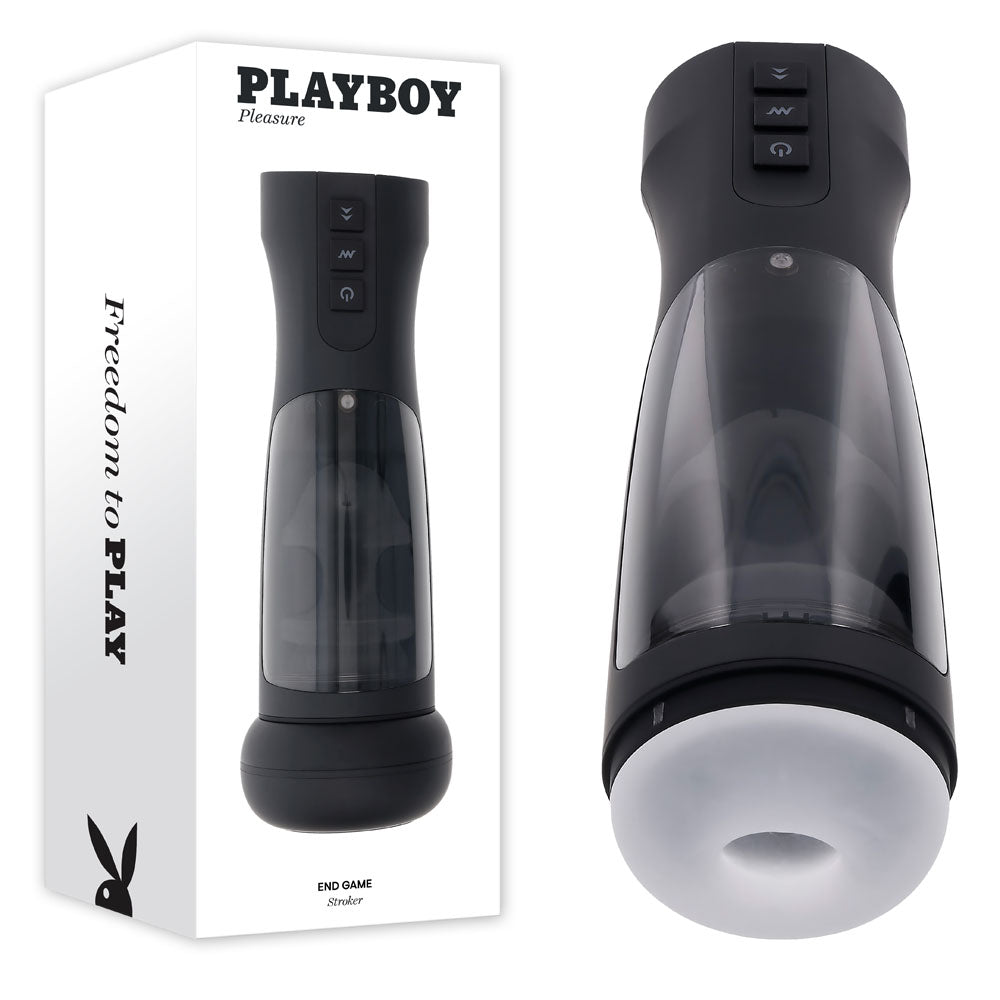 Playboy Pleasure End Game Warming Stroker with UV Stand