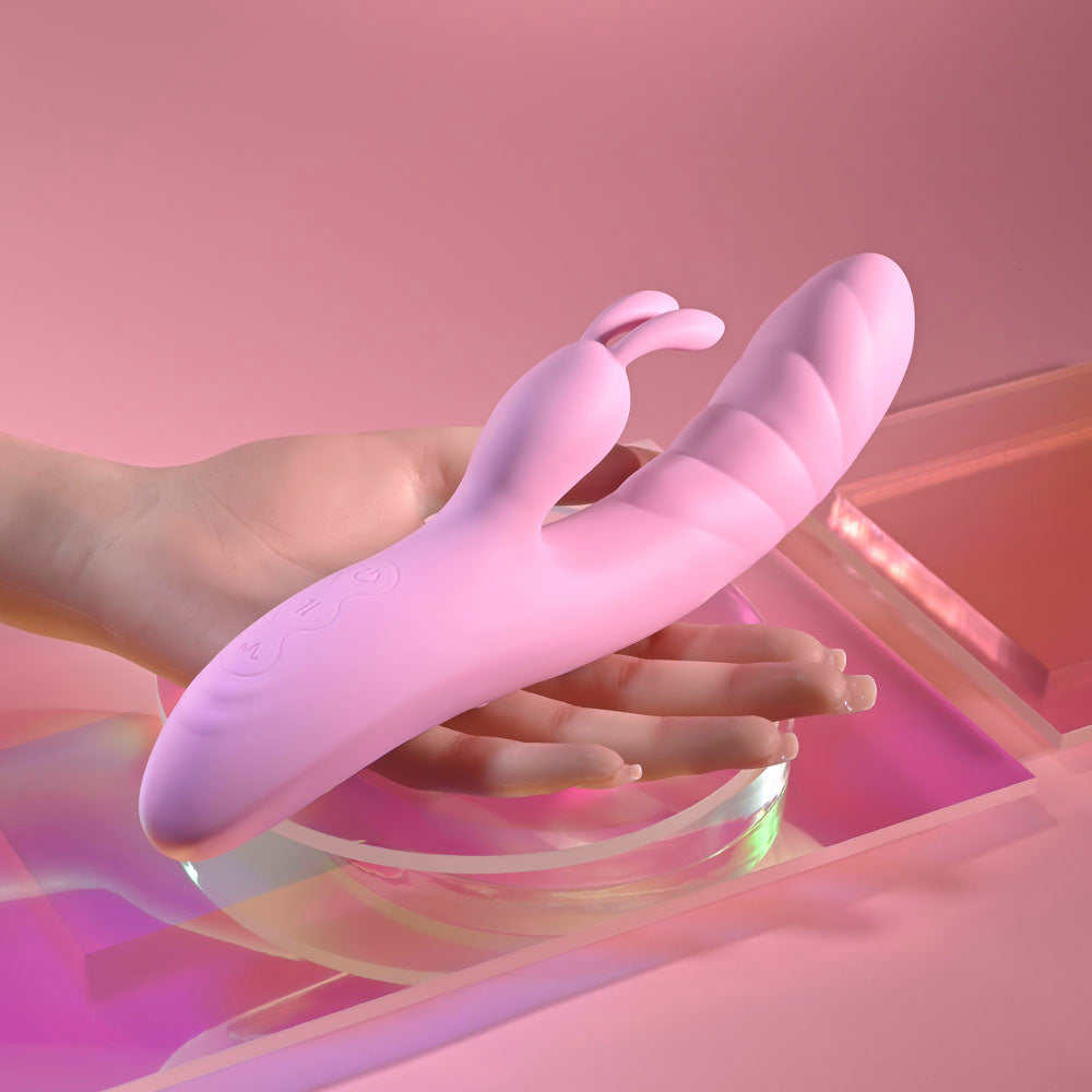 Playboy Pleasure Rub Me Right Thrusting Rabbit Vibrator