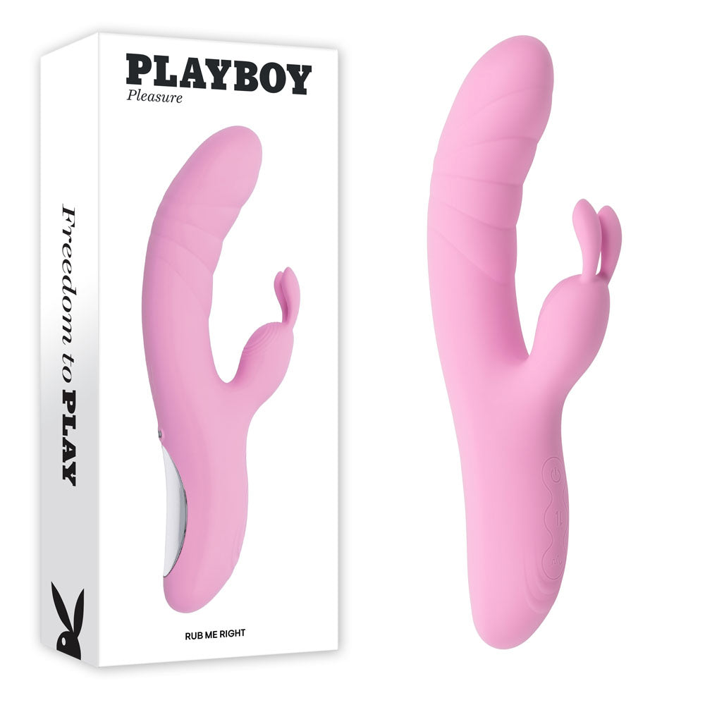 Playboy Pleasure Rub Me Right Thrusting Rabbit Vibrator