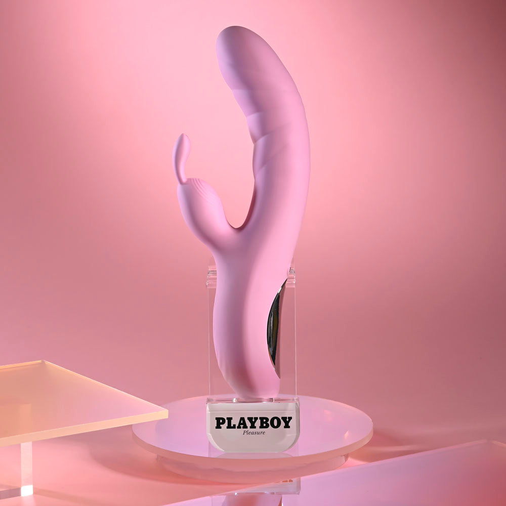 Playboy Pleasure Rub Me Right Thrusting Rabbit Vibrator