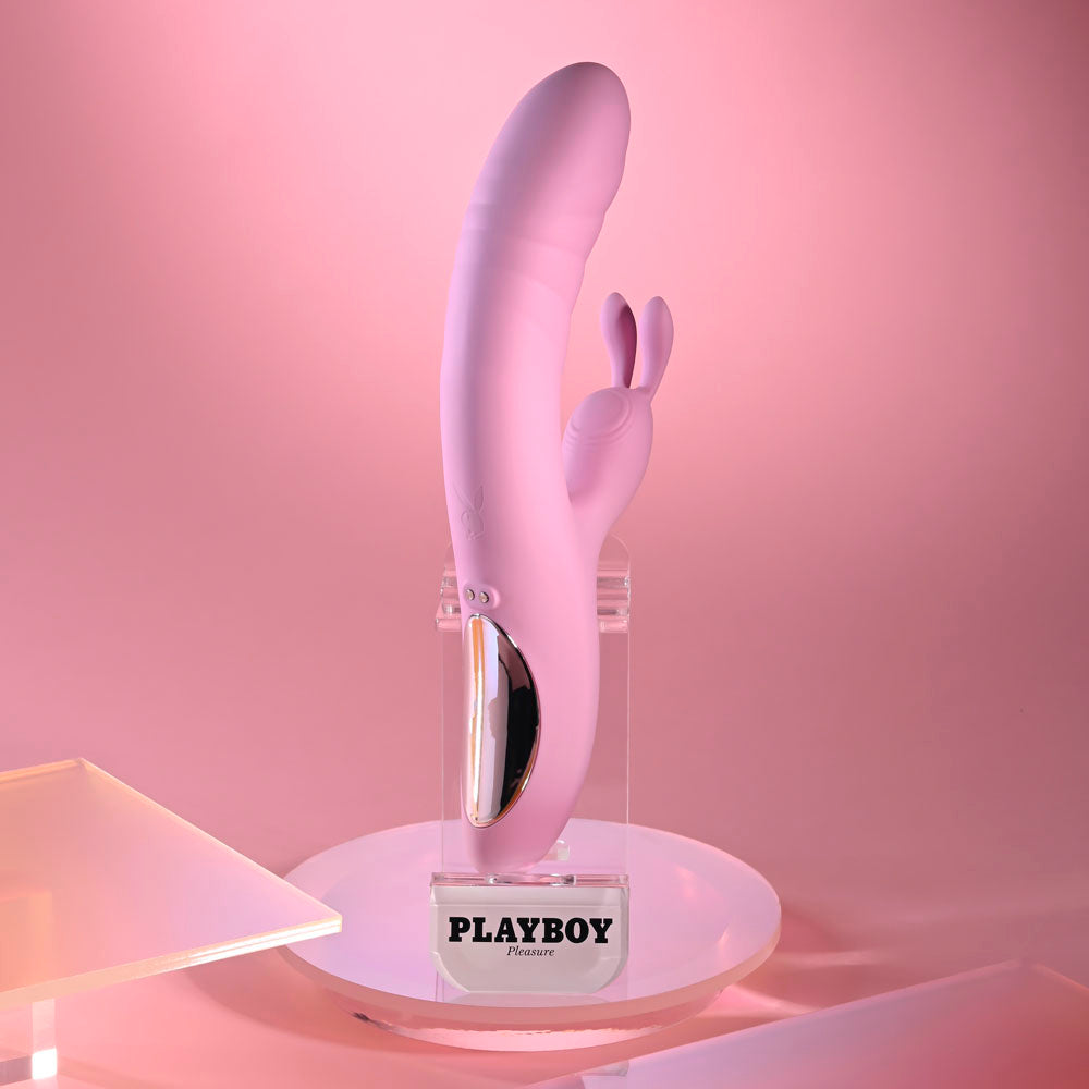 Playboy Pleasure Rub Me Right Thrusting Rabbit Vibrator