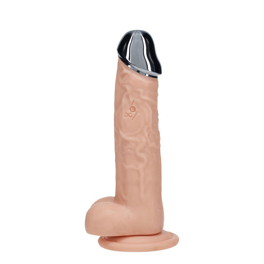 RealRock Metal Head 7in Remote Vibrating Dildo - Flesh