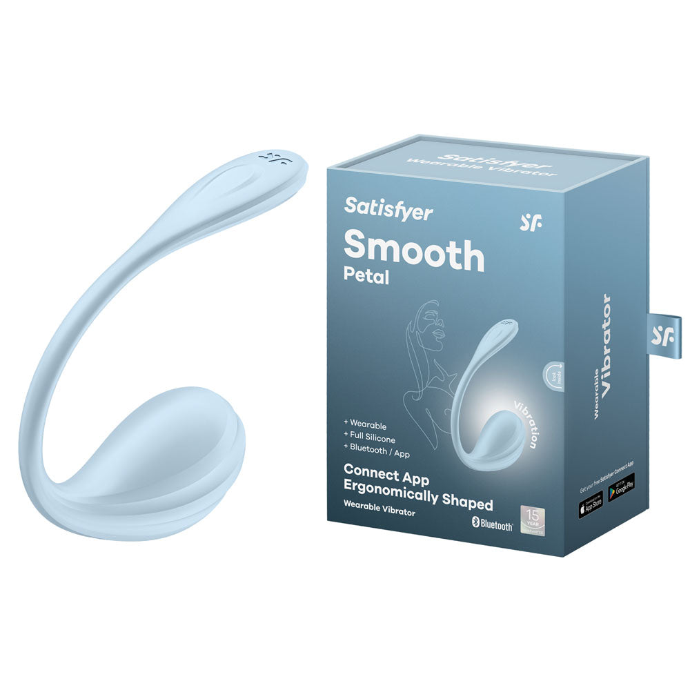 Satisfyer Smooth Petal App Wearable Vibe - Light Blue