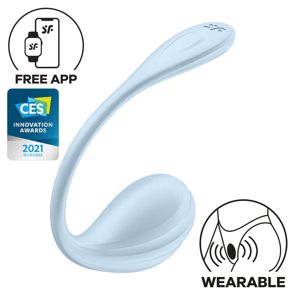 Satisfyer Smooth Petal App Wearable Vibe - Light Blue
