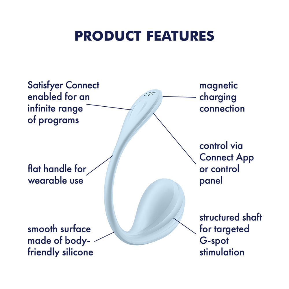 Satisfyer Smooth Petal App Wearable Vibe - Light Blue