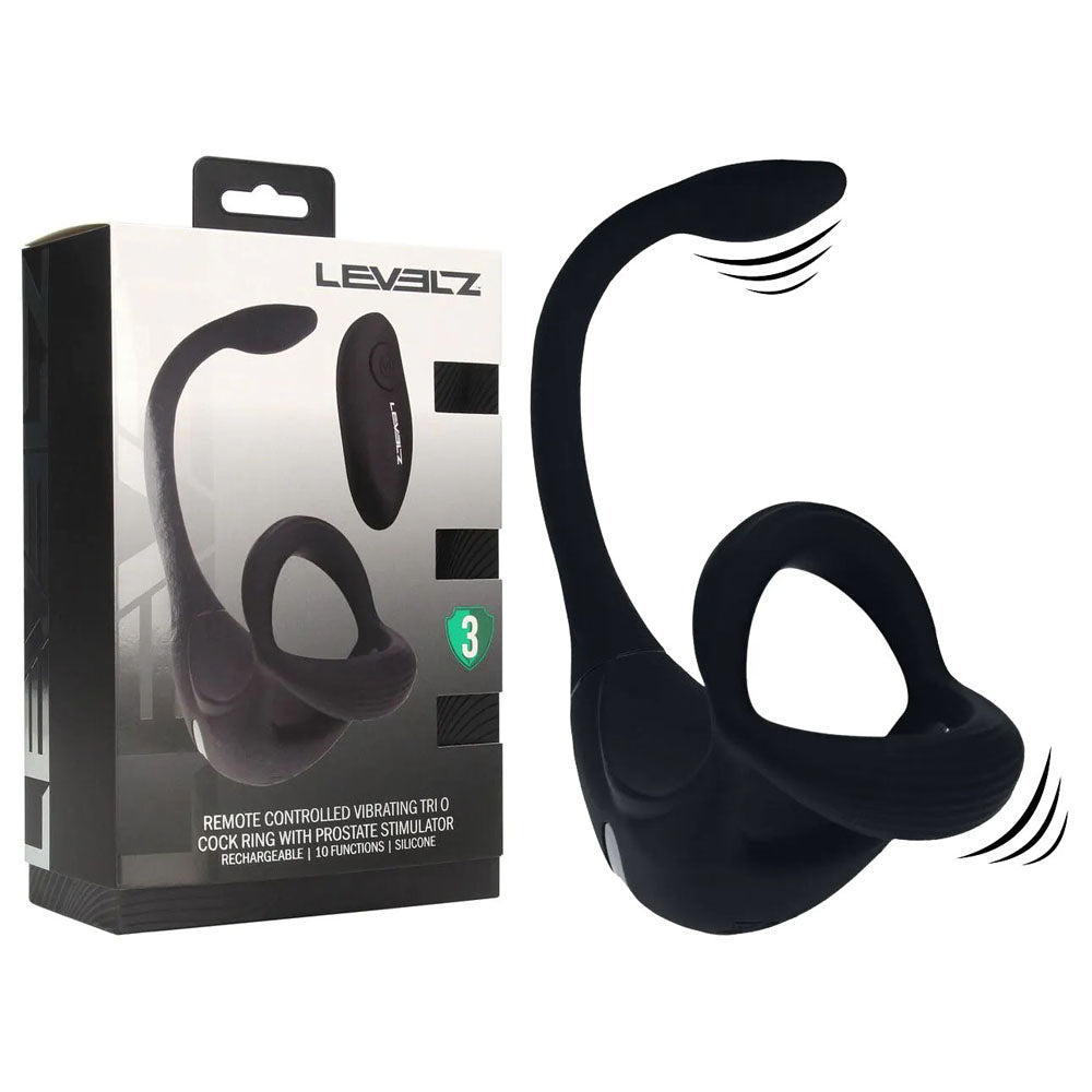 Levelz Remote Vibrating TriO Cock Ring with Plug