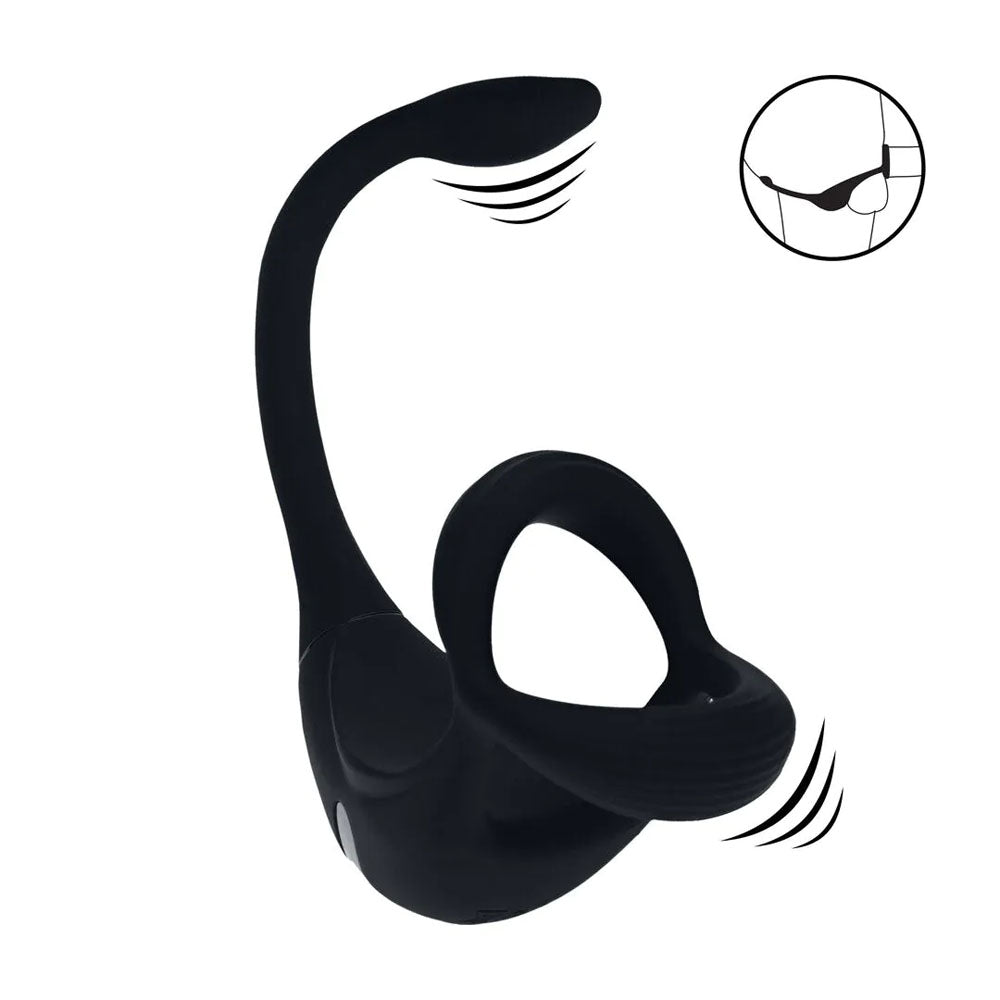 Levelz Remote Vibrating TriO Cock Ring with Plug