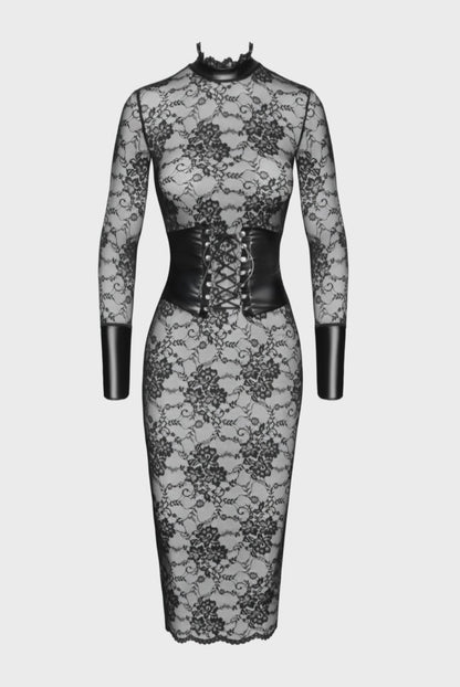 Noirelle Lace Corset Midi Dress